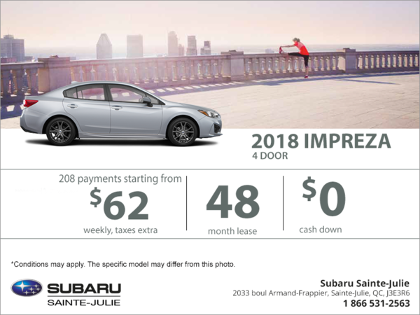 Lease the 2018 Impreza 4-door today!