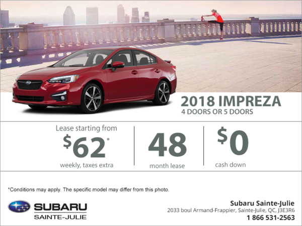 Lease the 2018 Impreza 4-door today!