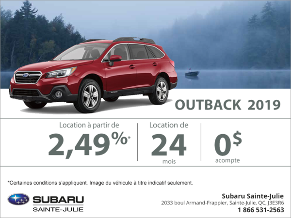Procurez-vous le Outback 2019!