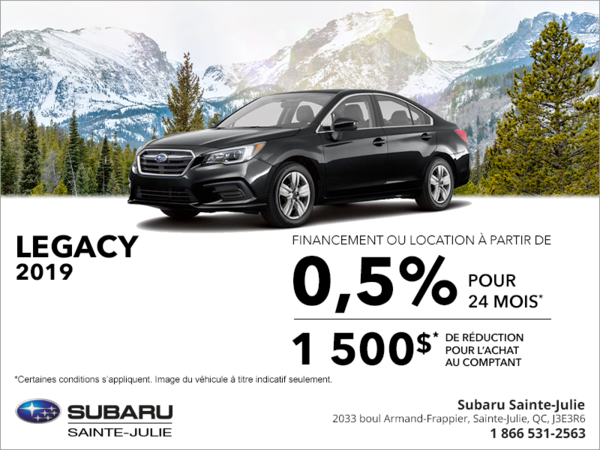 Procurez-vous la Subaru Legacy 2019!