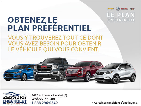 Obtenez le plan préférentiel GM!