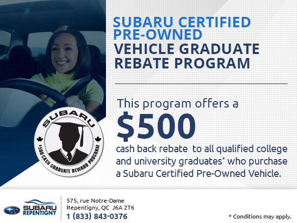 Subaru Certified Pre-Owned Vehicle Graduate Rebate Program
