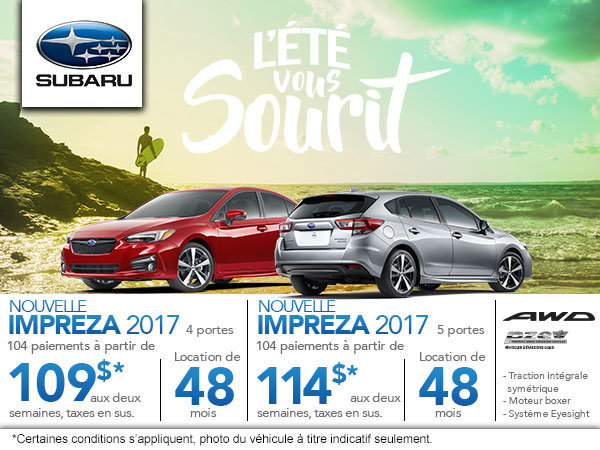 Découvrez la Subaru Impreza 4 et 5 portes 2017