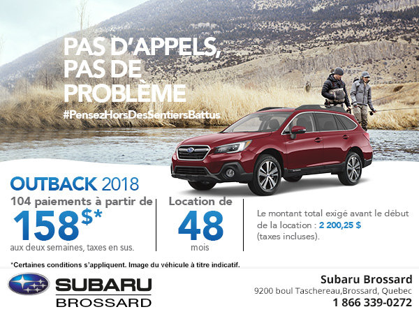 Achetez le Subaru Outback 2018 aujourd'hui!