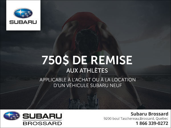750$ de remise aux athlètes