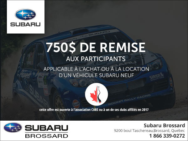 Rabais rallye chez Subaru