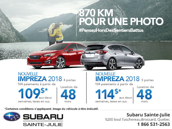 Découvrez la Subaru Impreza 4 et 5 portes 2018