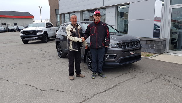 Merci et félicitation à M. Jonathan Dubé pour son nouveau Jeep Compass 2019.