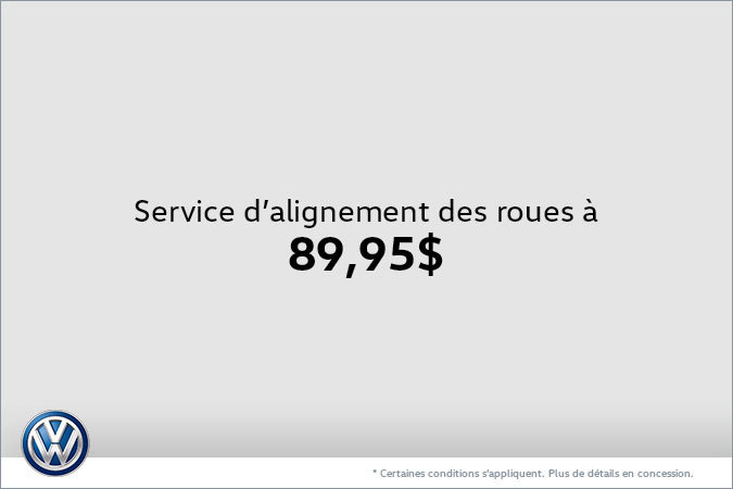 Service d'alignement des roues à 89,95$