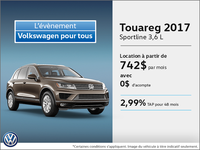 Obtenez le Touareg 2017 dès aujourd'hui!
