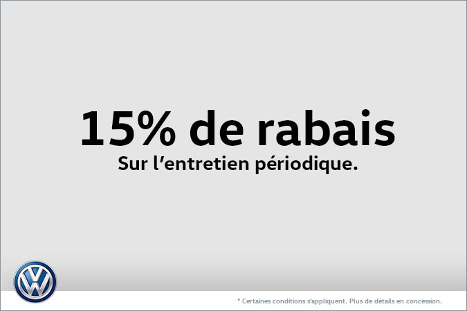15% de rabais sur l'entretien périodique