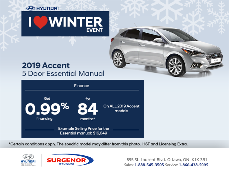 Finance the 2019 Accent 5 Door!