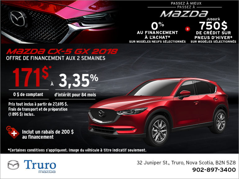 Procurez-vous le Mazda CX-5 2018 aujourd'hui!