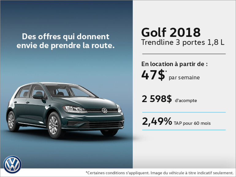 Conduisez la Golf 3 portes 2018 dès aujourd'hui!