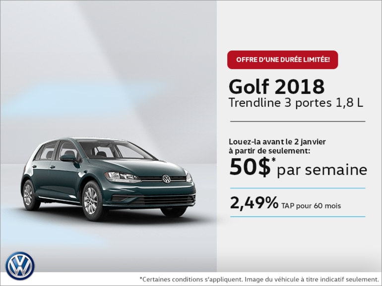 Conduisez la Golf 3 portes 2018 dès aujourd'hui!
