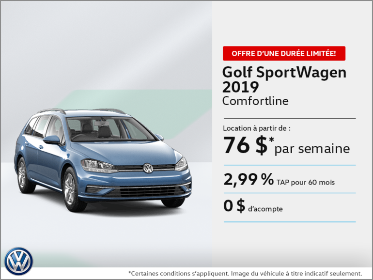 Louez la Golf SportWagen 2019!