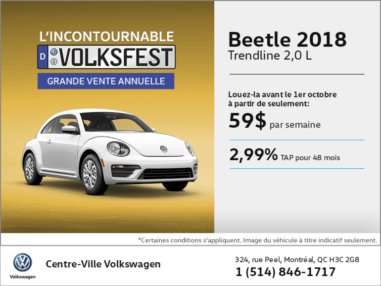 Conduisez la Beetle 2018 dès aujourd'hui!
