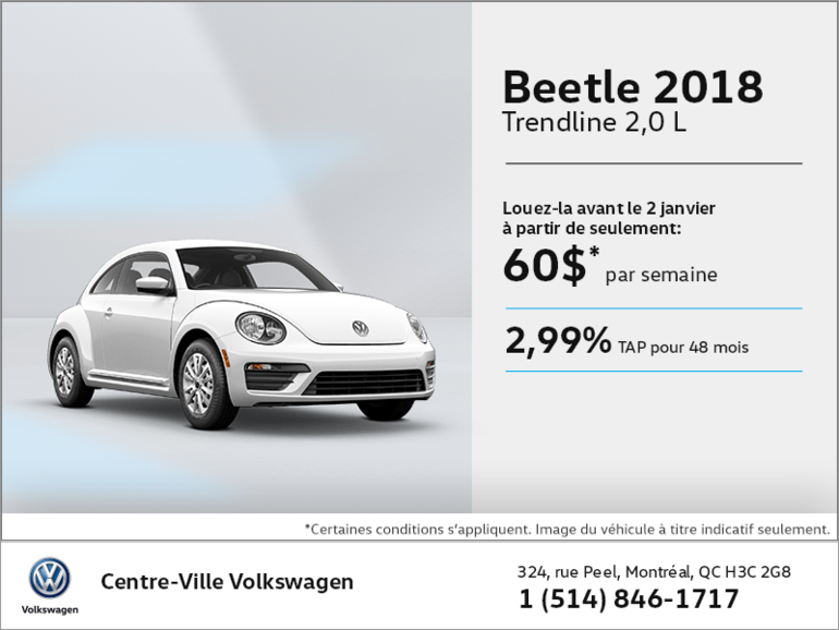 Conduisez la Beetle 2018 dès aujourd'hui!