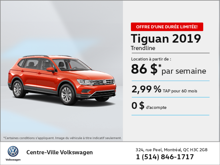 Louez la Tiguan 2019!