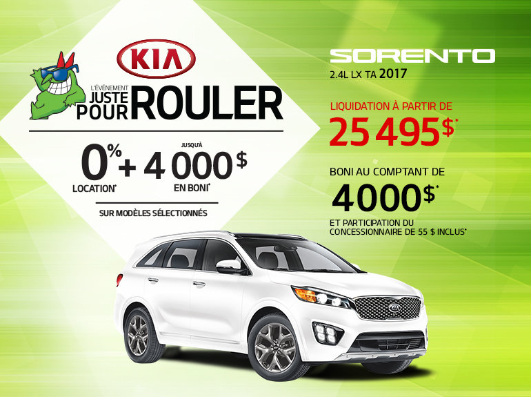 Obtenez le tout nouveau Sorento 2017 aujoud'hui
