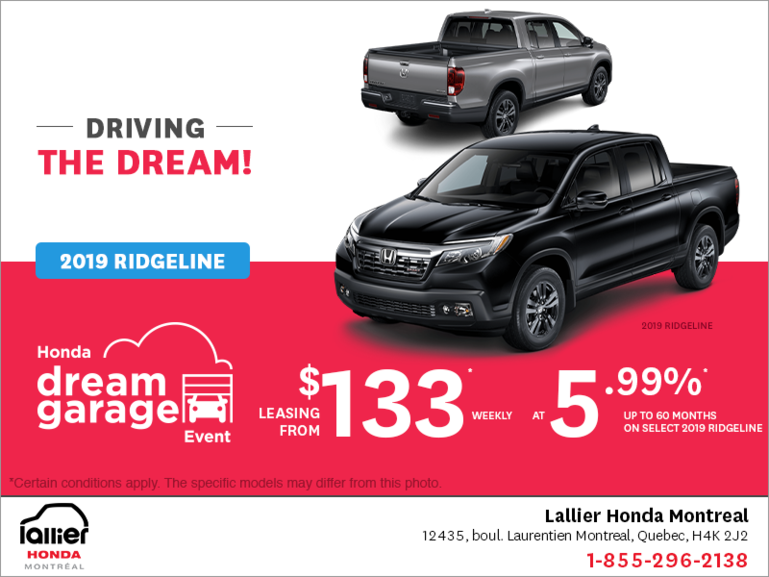 Lease the 2019 Honda Ridgeline!