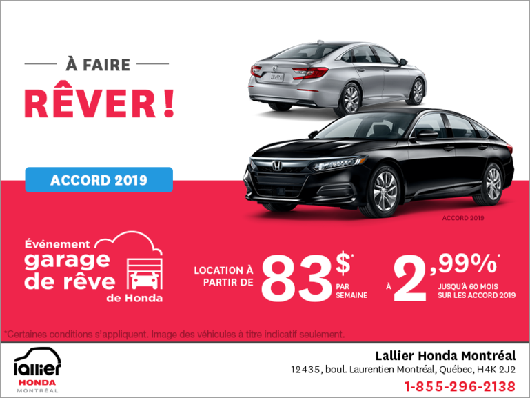Louez la Honda Accord Berline 2019!