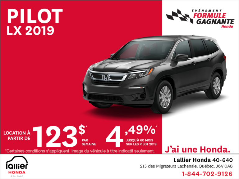 Louez le Honda Pilot 2019!