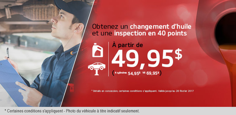 Changement d'huile et inspection de 40 points