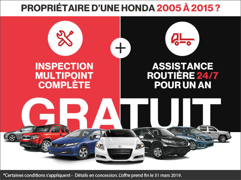 Inspection multipoint et assistance routière sans frais!